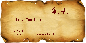 Hirs Amrita névjegykártya